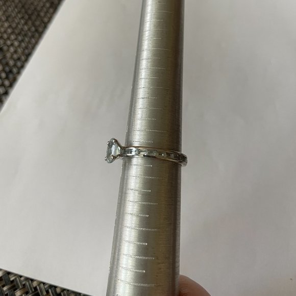 Faceted Aquamarine Gemstone Crystal Wrapped Ring Sterling 925 Silver 10.5 - Picture 6 of 13